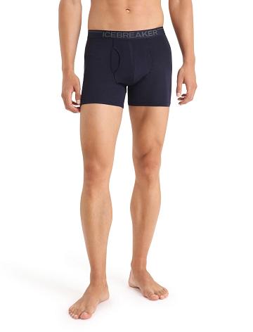 Pánské Spodní Prádlo Icebreaker Merino Anatomica Boxers With Fly Tmavě Blankyt | CZ 1640FDNM